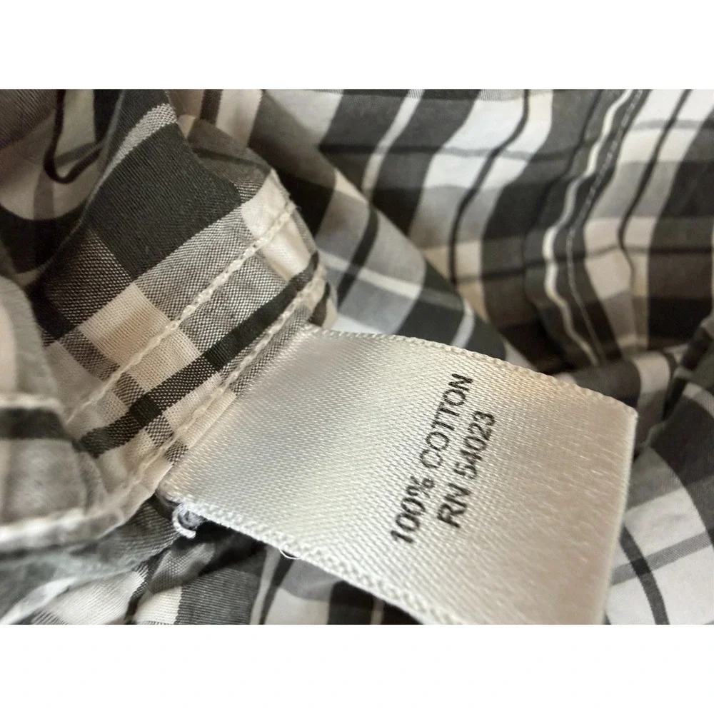 Banana Republic Soft Wash Tailored Slim Fit Shirt Men's Size M Plaid Black White